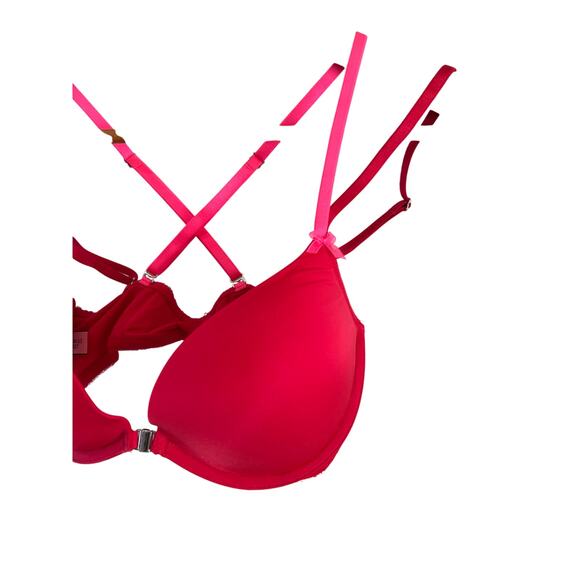 Victorias Secret Push Up Bra Red 32D - Picture 2 of 4